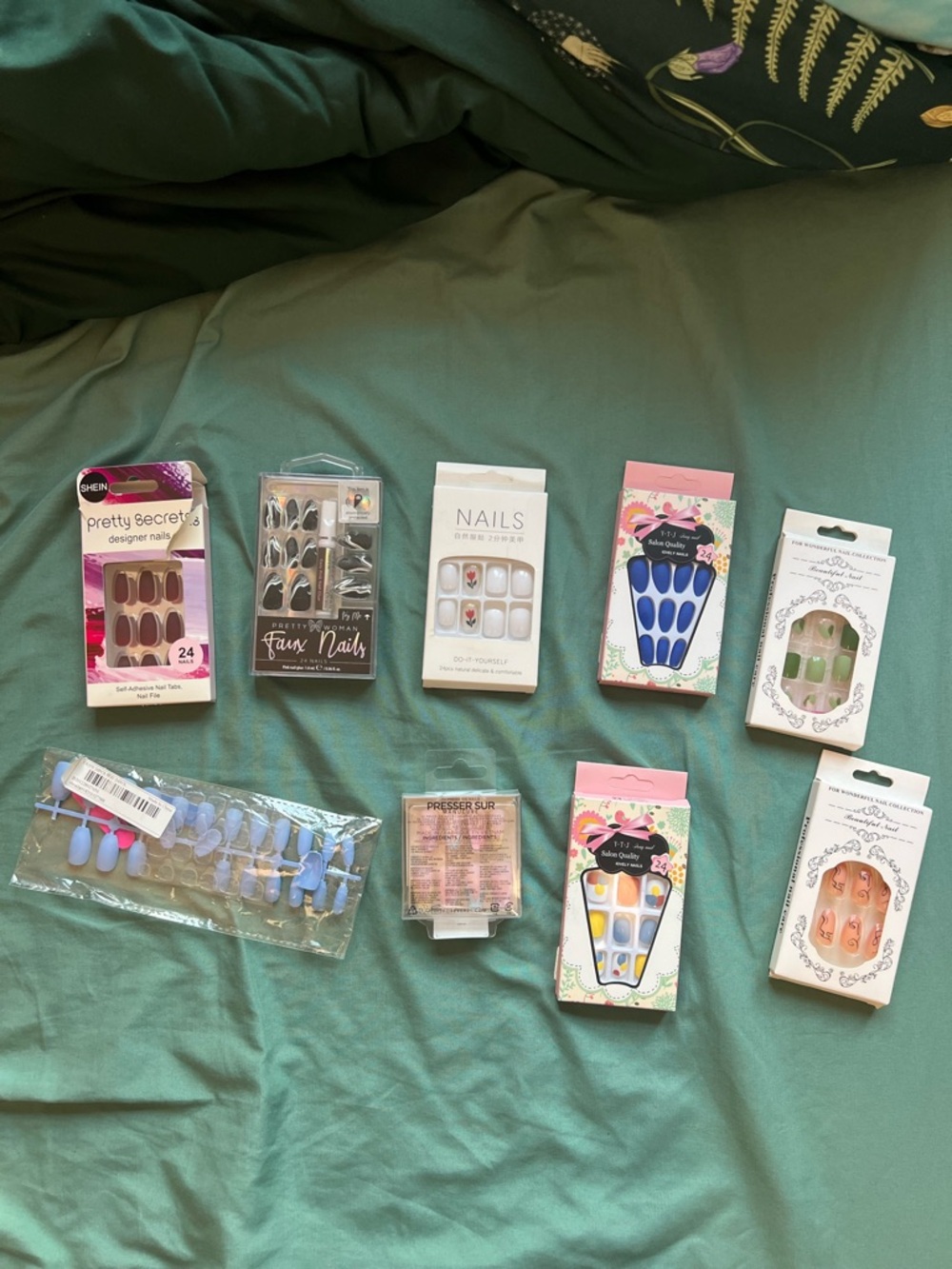 Assorted Press-On Nail Packs - Mixed Colors & Designs